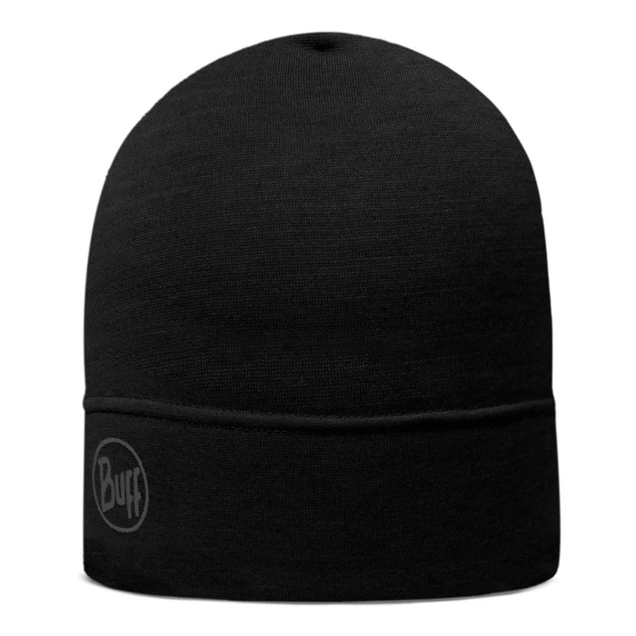BUFF Merino Lightweight Beanie - solid black - merinó sapka