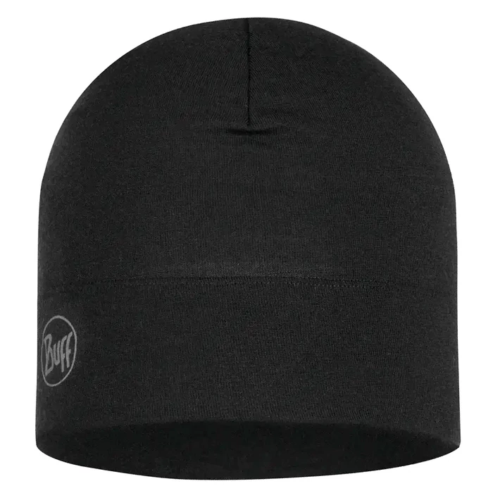BUFF Merino Midweight Beanie - solid black - merinó sapka