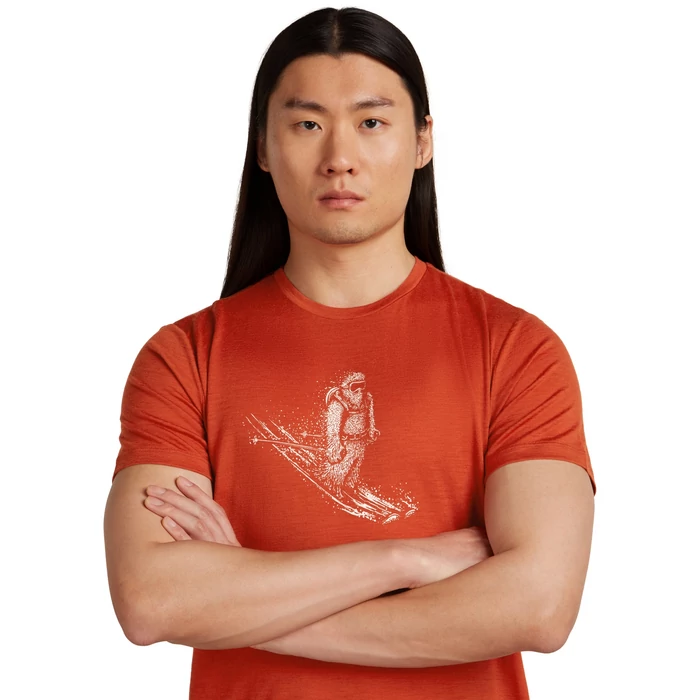 ICEBREAKER Merino 150 Tech Lite SS Tee - Skiing Yeti - férfi póló