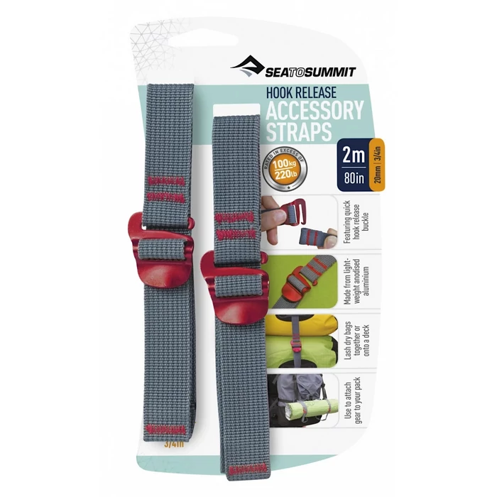 SEA TO SUMMIT Accessory Straps 20mm with Hook rögzítőheveder 2m - 1 pár