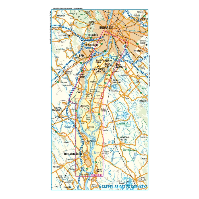 Szabadidőtérkép - Csepel-sziget - Duna Dunaújvárosig