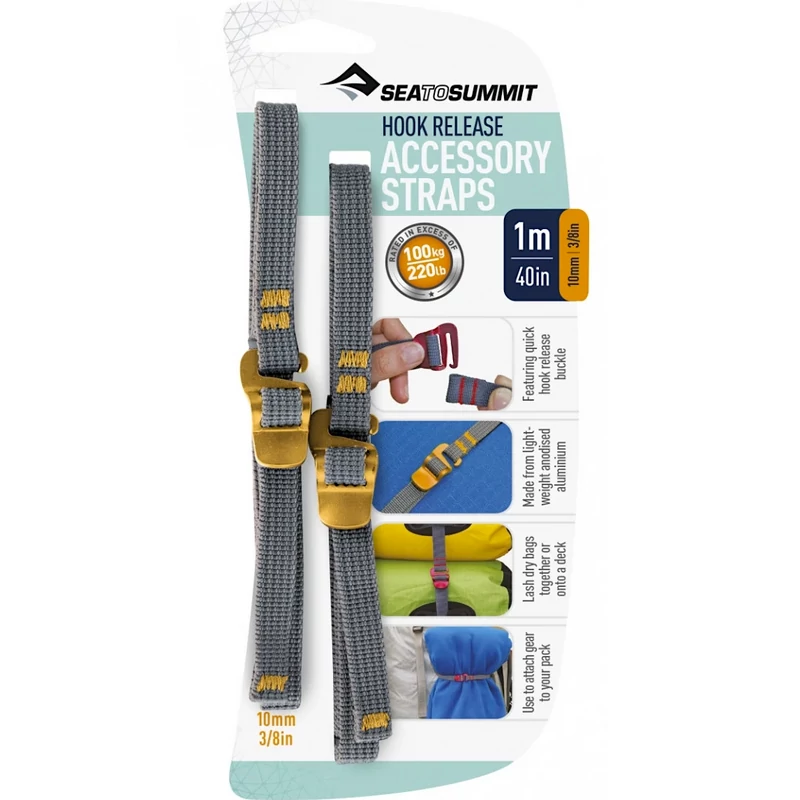 SEA TO SUMMIT Accessory Straps 10mm with Hook rögzítőheveder 1m - 1 pár