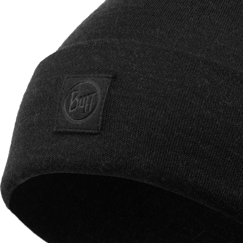 BUFF Merino Heavyweight Beanie - solid black - merinó sapka