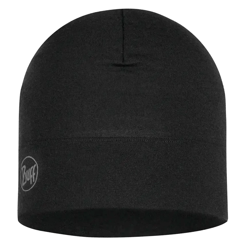 BUFF Merino Midweight Beanie - solid black - merinó sapka